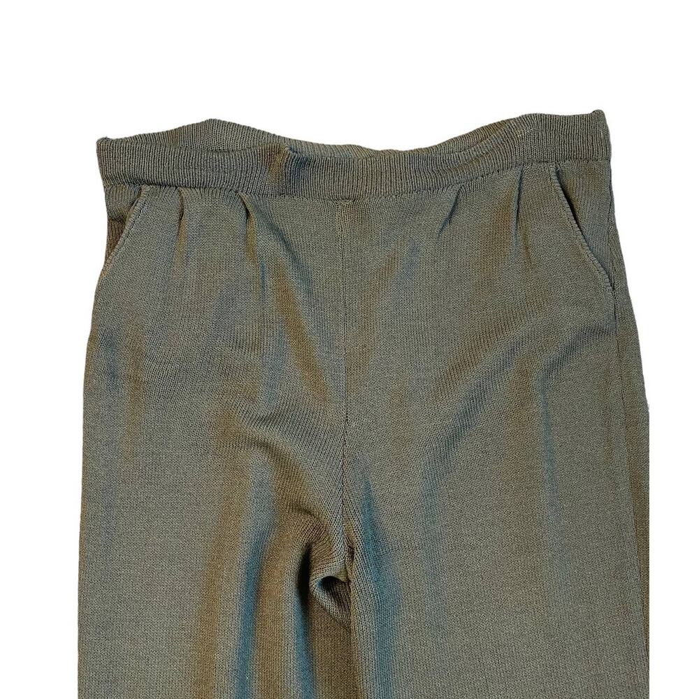 Vintage St. John by Marie Gray Olive Green Wool Knit Sweater Pants Trousers SZ 8 - Picture 2 of 6